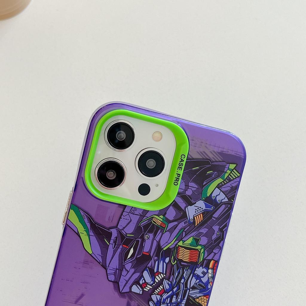 Cartoon Anime Ikari Shinji Fighter EVA-01 Matte Cover Case For iPhone 15 14 13 12 11 Pro Max Shockproof Protective Phone Case