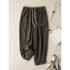 Plus Size Loose Fit Retro Cotton Linen Wide Leg Pants