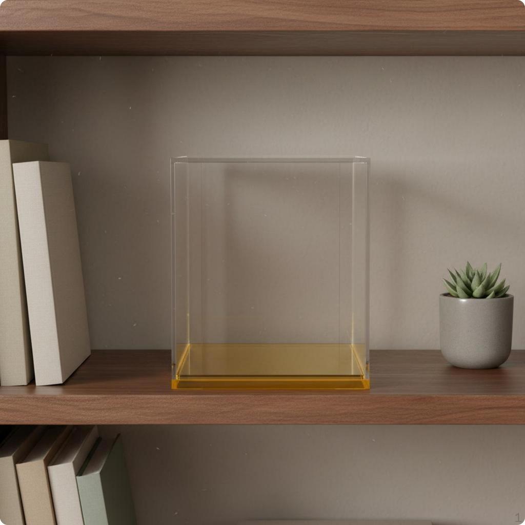 Dustproof Display Case OnePiece Acrylic Transparent Collectible Holder Black