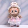 Flower Dress Sitting Labubu Cloth Rose 17cm Plush Dolls Clothes  Children Gift