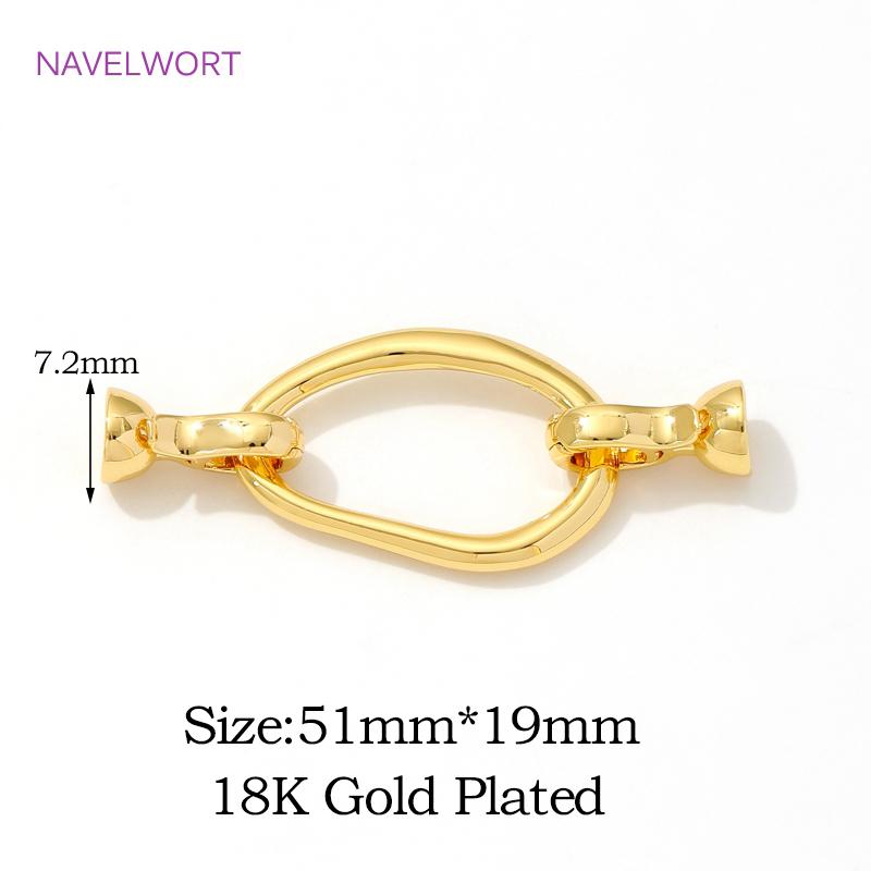 

18K Gold Plated Brass Irregular Oval Pearl Clasps Fasteners Connector,Clasps For Jewelry Making,DIY Bracelet Making Accessories 1 piece