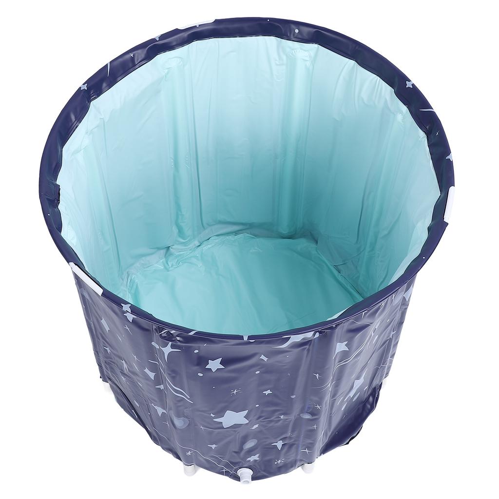 Portable Foldable Bathtub Multipurpose Thicken PVC Eco Friendly Foldable Soaking Tub for Home Shower Stall Star Moon