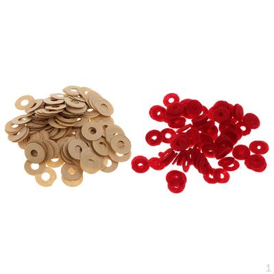 180Pcs 12mm 2 Colors Paper&Felt Piano Front Rail Punchings Gasket Washers