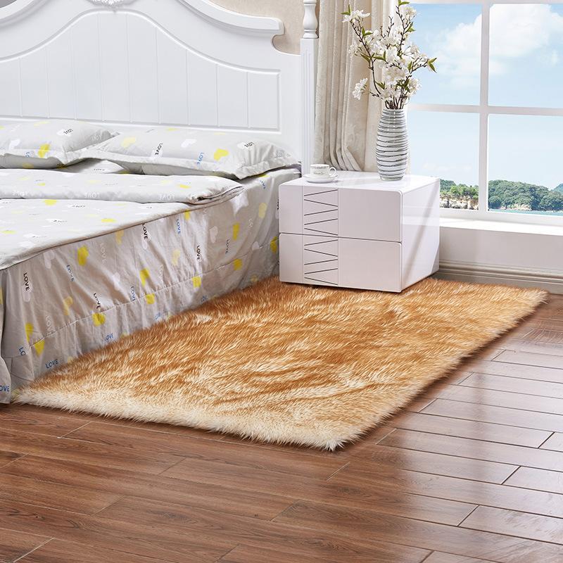 Living Room Plush Carpet Coffee Table White Plush Carpet Bay Window Home Bedroom Bedside Long Haired Floor Mat