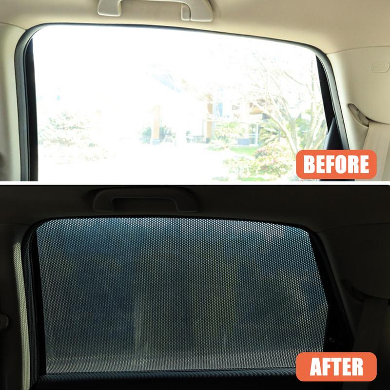 2Pcs 42x38cm DIY Car Stickers Sun Shades Sun Protection Window Cover Black PVC Sunshade Side Window Shield with Small Holes