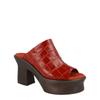 Salvatore Ferragamo Samanta Croc Embossed Platform Mules Rust