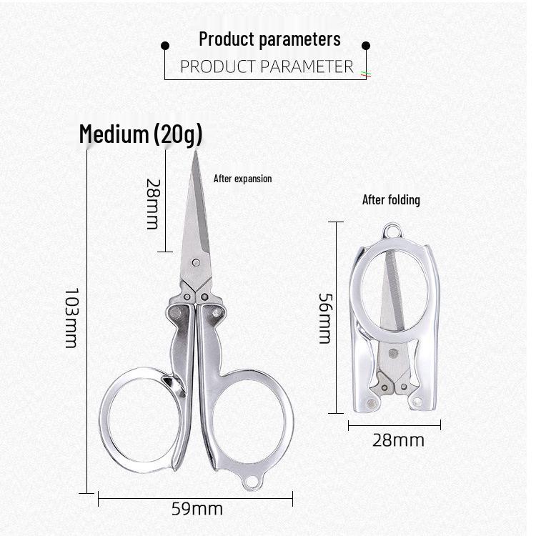 Portable Stainless Steel Folding Scissors Nail Clippers - Compact Travel-Size for Fishing Line & Nose Hair, Free Shipping