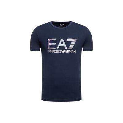 EA7 Logo Print Round Neck Short Sleeve T-Shirt Men Tops Navy-Blue 3HPT15-PJ02Z-1554
