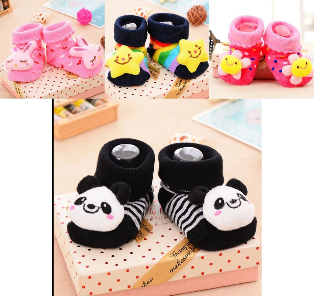 Lindo Unisex Baby Socks With Antislip Sole And Cute Cartoon Design For 012 Months