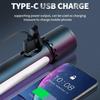 Type-C Rechargeable Multifunctional Outdoor Telescopic Zoom Flashlight Multifunctional Dual Light Source with Side Lamp
