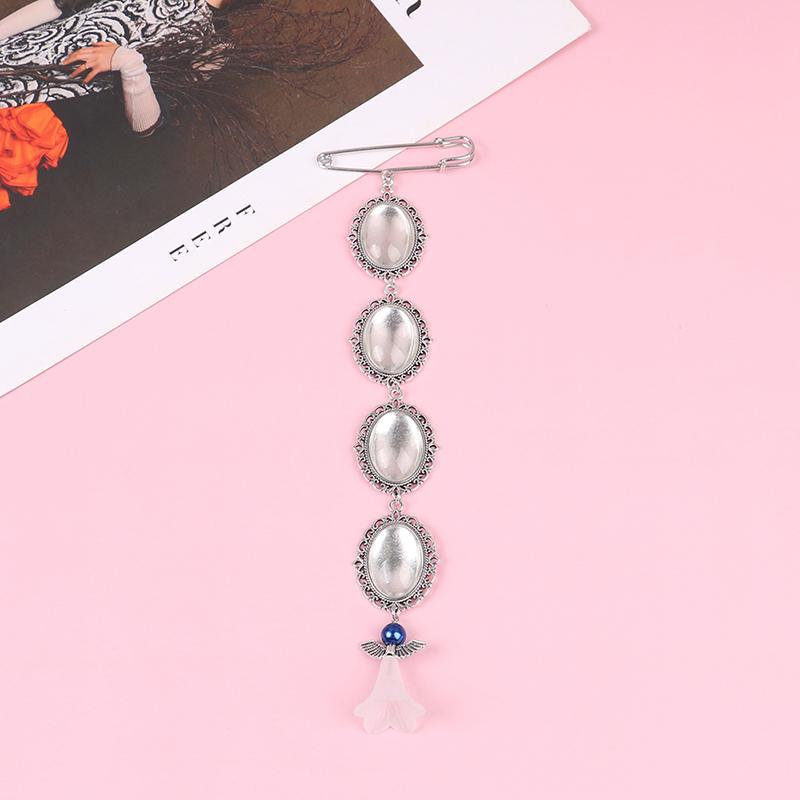Wedding Bouquet Photo Charm Diy Pin Brooch Lacy Frame Charm Oval Picture Frame