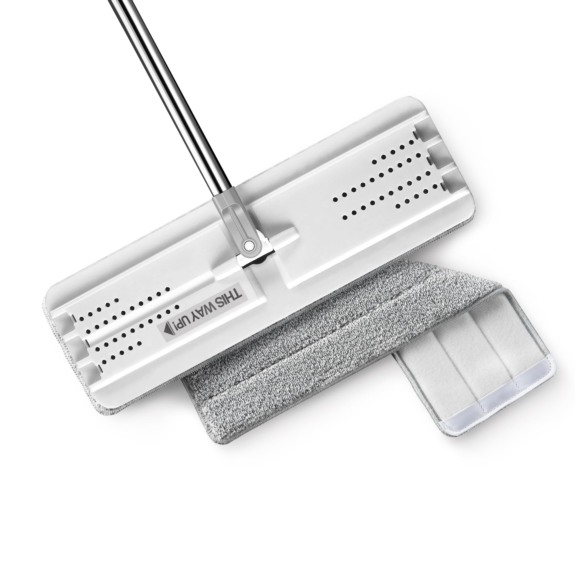 

JOYMOOP Плоская швабра из микрофибры для мытья пола, мытья стен см Ручка для швабры Гибкая 33 см Плоская насадка с насадкой из микрофибры Белая швабра, 125,5 -