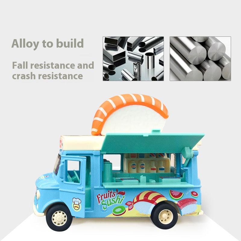 Metal Die-cast Food Truck Children's Toy Car Model, Parent-child Game Toy Vehicle, Improve Cognition, Halloween toy gifts