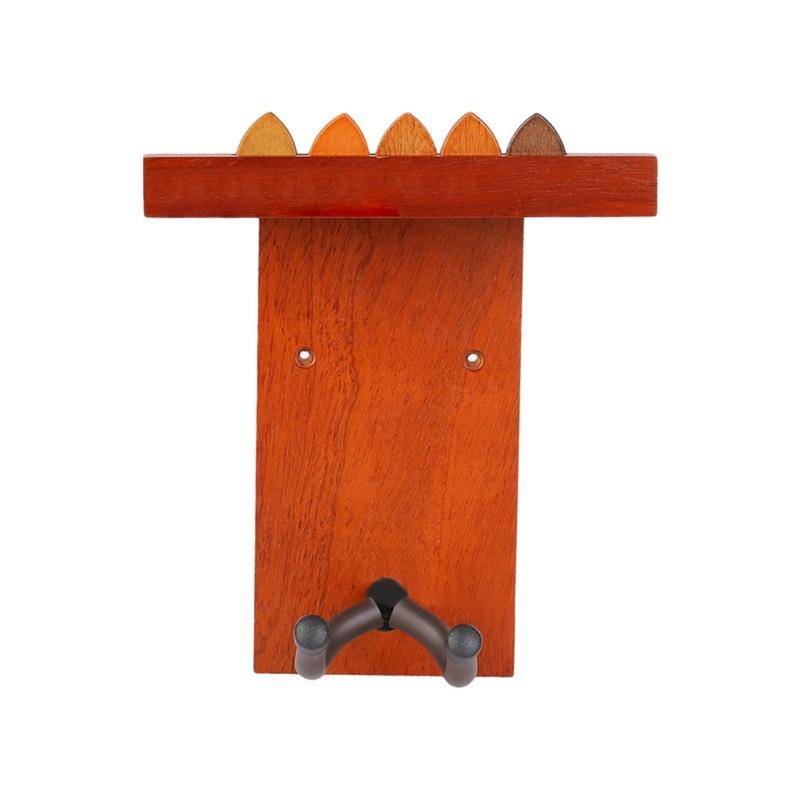 Solid Wood Instrument Hanger With Storage Compartment Space Saving Guitar Display Rack Upgrades for Guitars & Ukuleles