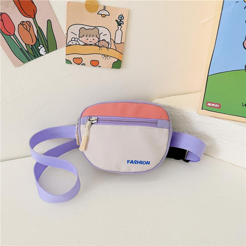Modern Kids Casual Sling Bag Adorable Large Capacity Chest Bag In Green Pink Blue And Purple For Everyday Use
