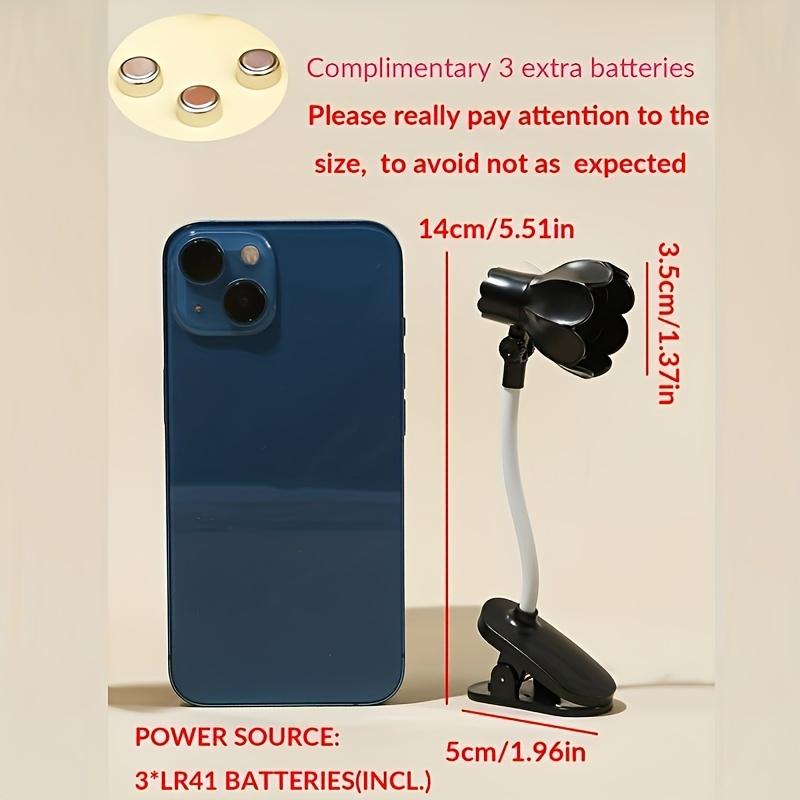 Mini Flower Shaped LED Book Light Eye Protection Adjustable Clip 360° Flip Study Lamp For Travel Bedroom Reading Book Light