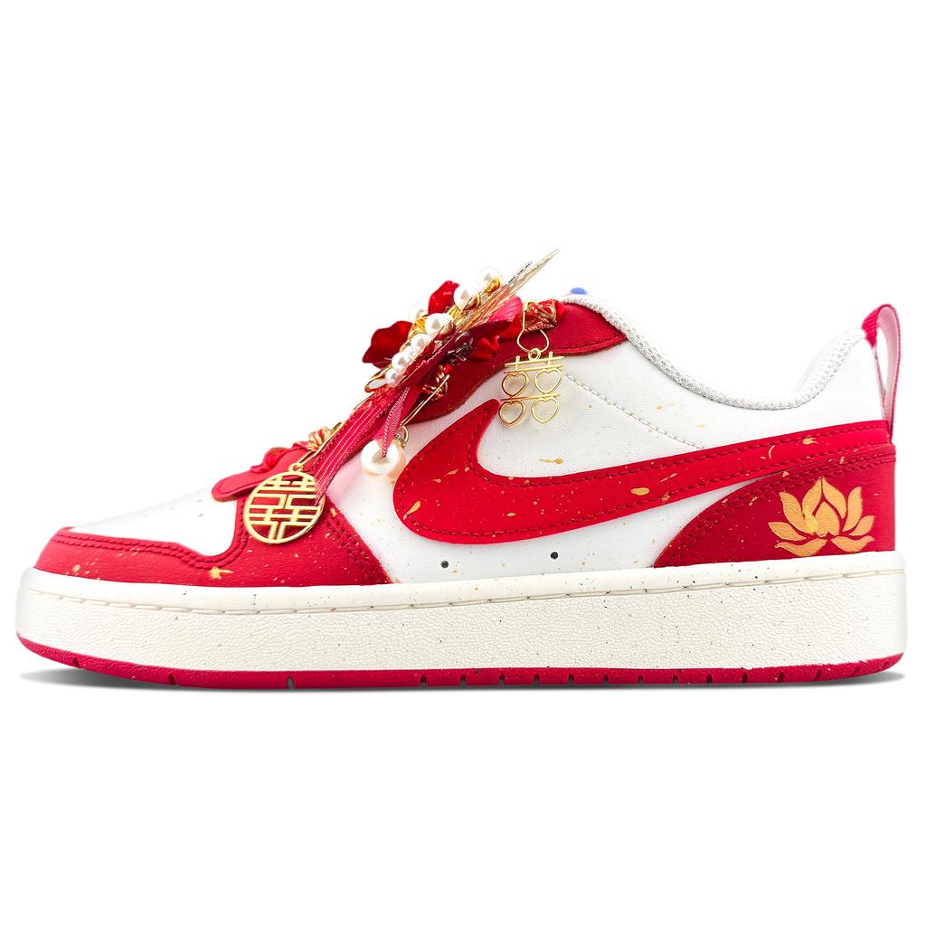 Nike Court Borough Cushioning Abrasion Resistant Low top Skateboard Shoes Women's Red BQ5448-119(TeamX-BOX)