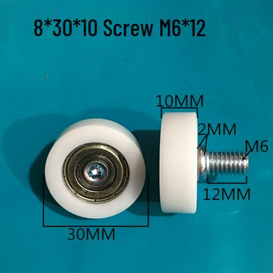 626 Rubber-Coated Nylon Roller with Shaft, 608 Bearing Pulley Wheel Guide