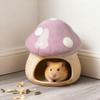 Ceramic Hamster House Cave Cute Hide Bed Mushroom Shaped for Hedgehog Chinchilla Gerbils