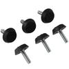 10 Pcs M6 Thread Furniture Levelers Galvanized Steel Black Glide Furniture Leveling Feet Floor Leveler Table,Chair, Cabinet Legs