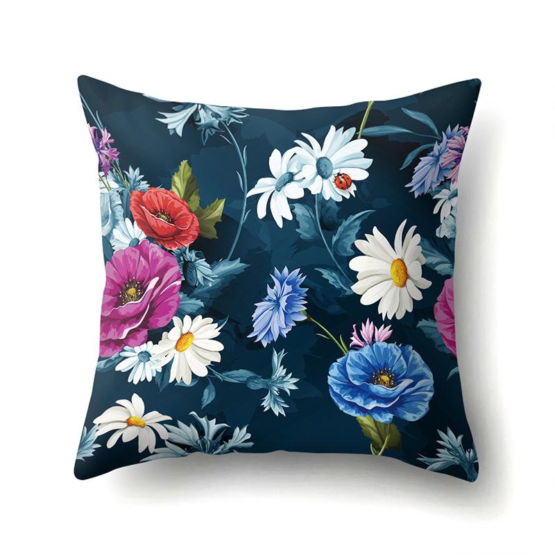 Polyester Kissenbezug Dekorative Blumen Haus Pflanze Druck Kissenbezug Lendenkissen Sofa Kissenbezug