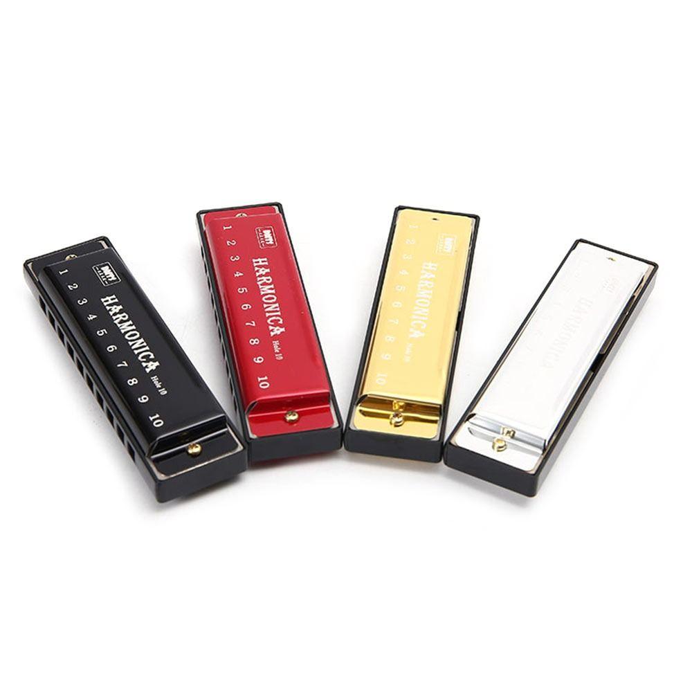Metal Diatonic Harmonica Key of C Musical Instrument Portable 10 Hole Harmonica  Children