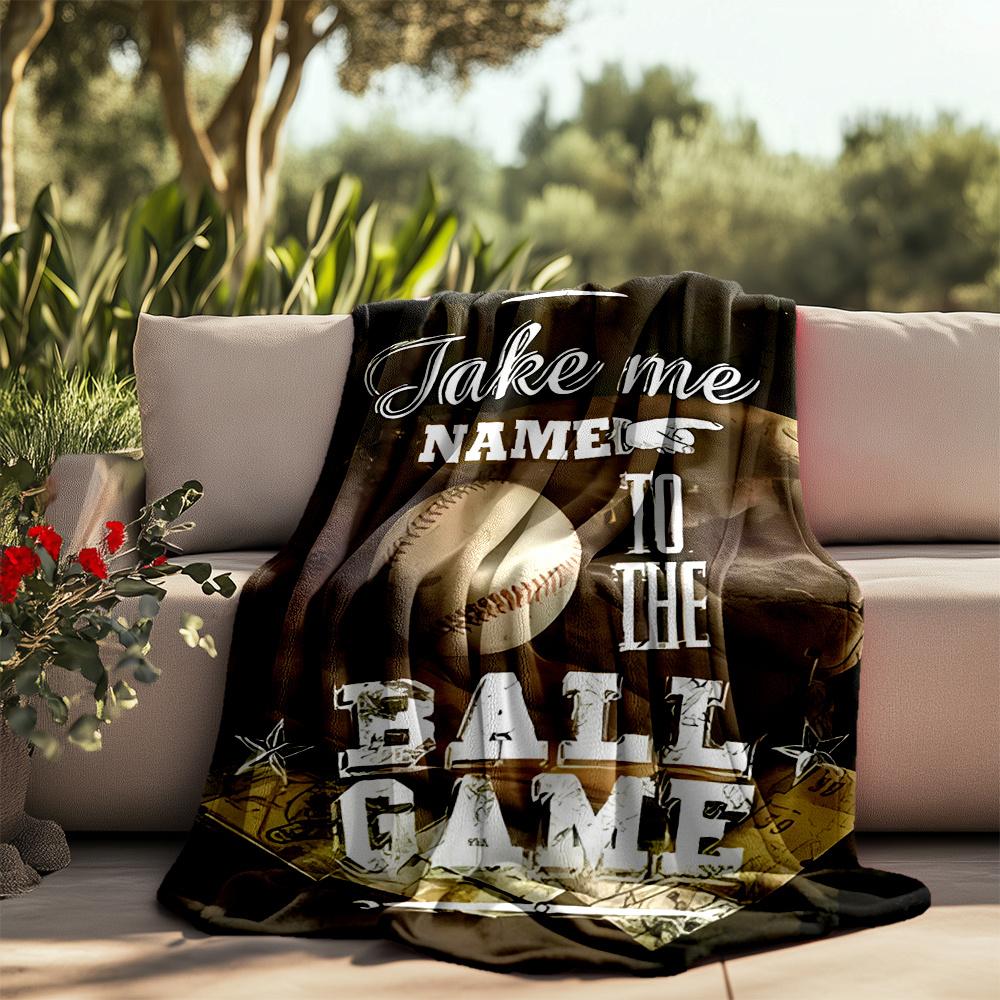 Baseball Passion Life Dreams Future Customizable Outdoor Blanket Personalized Text Durable Comfort Throw For Picnics Outdoor Travel And Camping Sofa