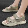 Sandali da Spiaggia da Esterno da Uomo alla Moda con Suola Morbida Sandali Estivi di Alta Qualità Scarpe da Spiaggia Maschili a Doppio Uso Sandali Beige Antiscivolo a Punta Aperta