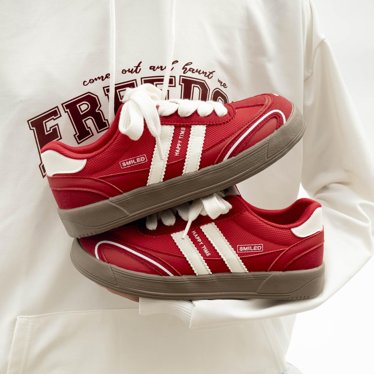 

Beier ретро повседневные тренировочные туфли для морального воспитания весенние дышащие на толстой подошве нишевые студенческие спортивные кеды 35