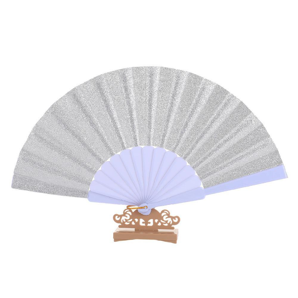 Leque dobrável de 7 polegadas de cor sólida - Acessório de performance de dança e para refrescar