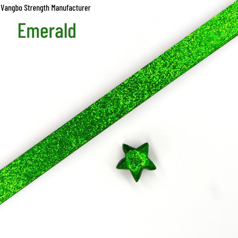 Silver Star Origami Paper Strips with Rhinestones Glitter - Pastel Colors for Lucky Five-Pointed Stars.