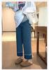2026 Spring Korean Style Patchwork Maternity Jeans