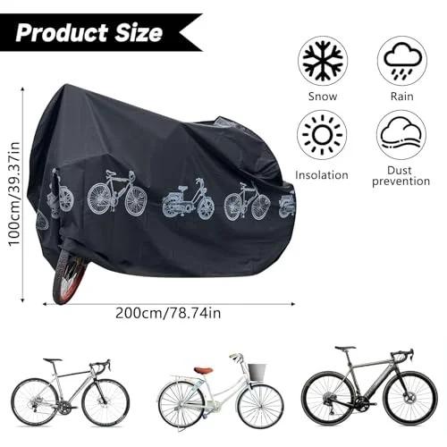Bike Bicycle Cover Waterproof Dustproof- 190T Bike Cover for 1 or 2 Bikes,Indoor and Outdoor Use,Bike Cover Rain Sun UV Wind Snow Proof Resistant