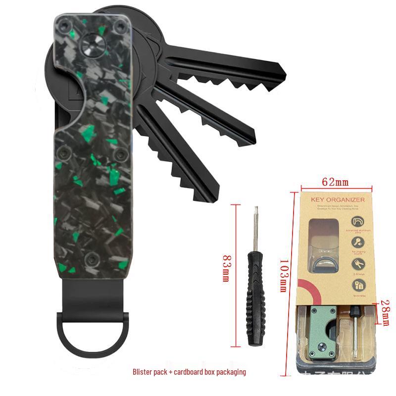 Aluminum Alloy Compact Keychain Organizer - Holds 2-6 Keys, Multifunctional and Portable