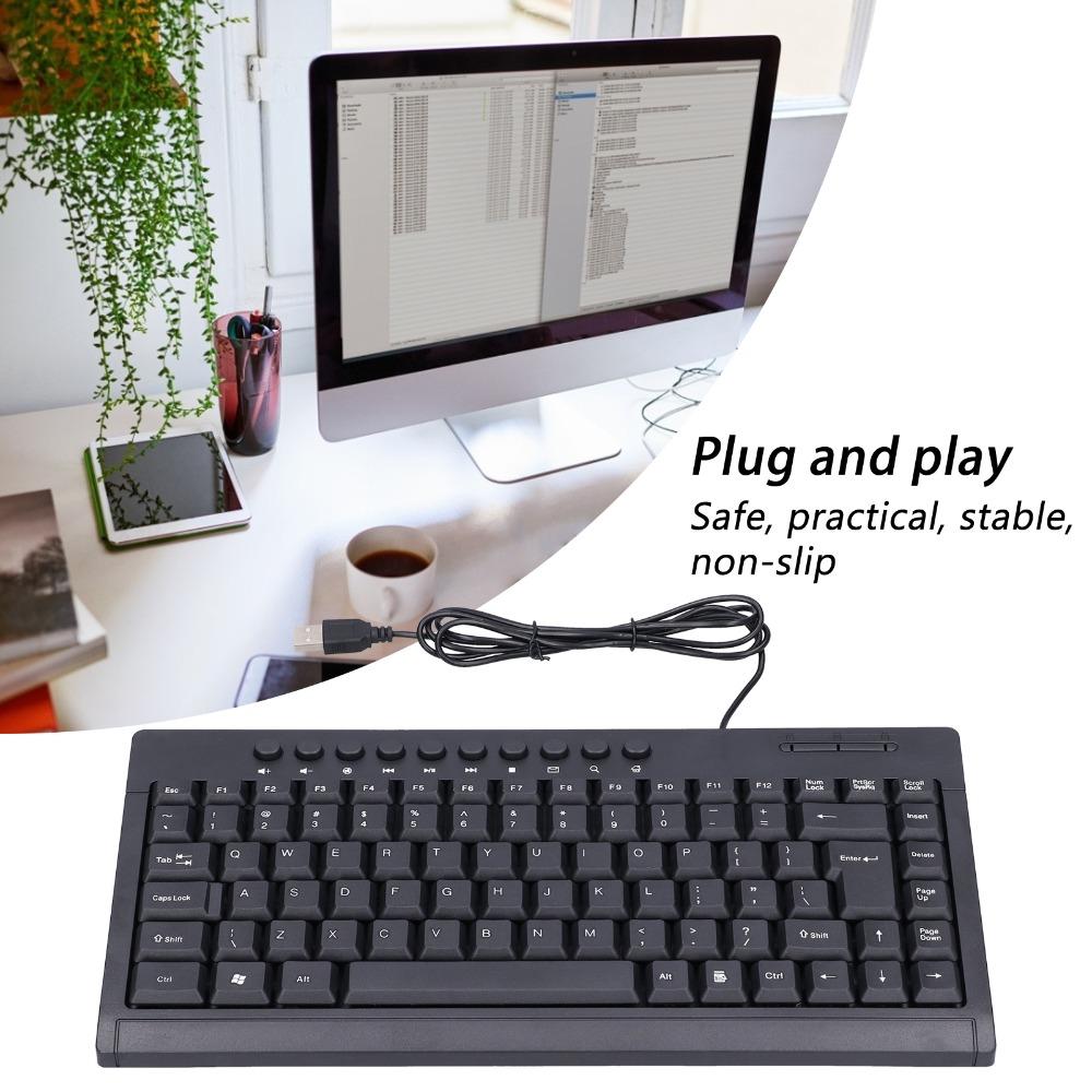 87 Keys Mini Keyboard Ultra-Thin Mechanical Keyboard Small Size Wired Keyboard  Home Office