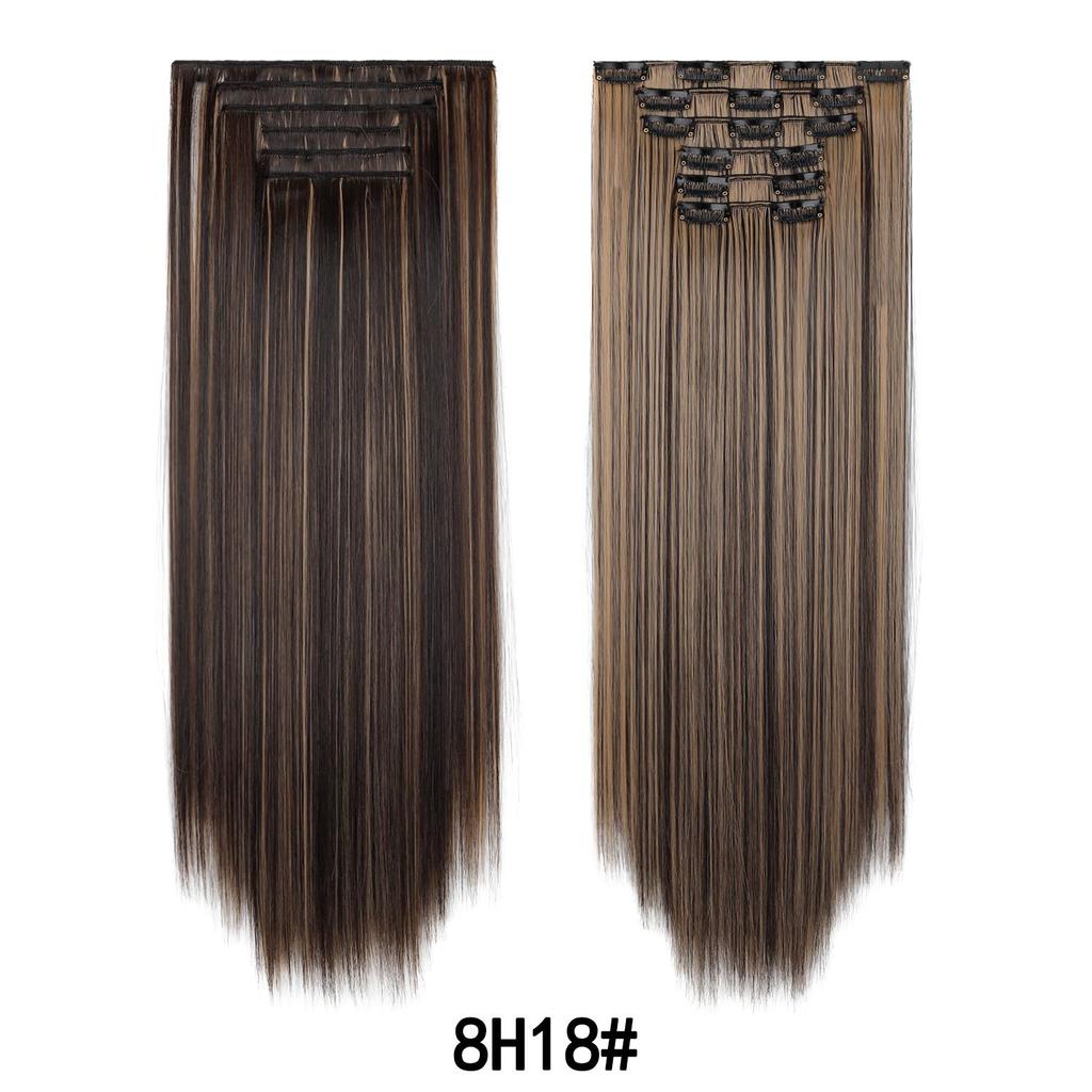 6Pcs/Set Clip-in Hair Extensions Long Straight Hair for Full Head Synthetic Hairpiec for Women Ladies