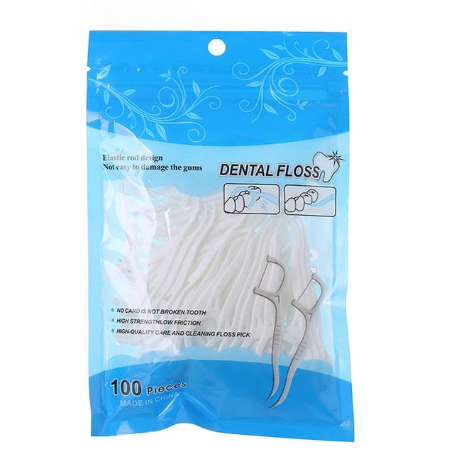 50pcs Dental Floss Flosser Picks Toothpicks Teeth Stick Tooth Cleaning Interdental Brush Dental Floss Pick Oral Hygiene Care