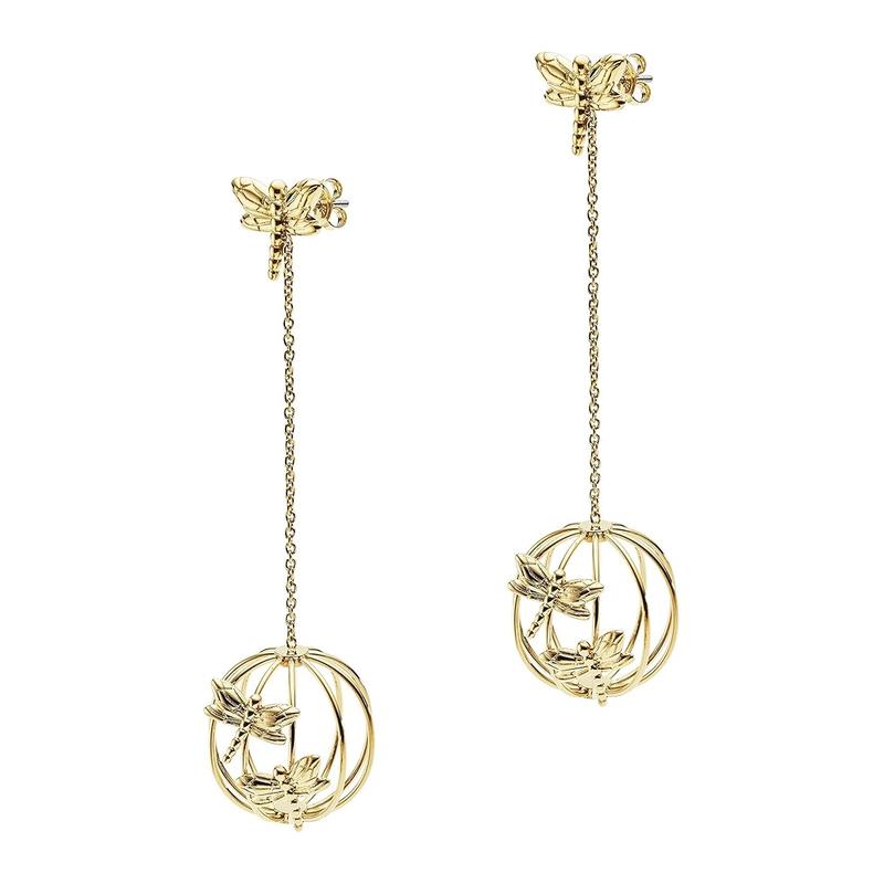 Emporio Armani dragonfly design stainless steel earrings women s gold EGS2558710 золотой