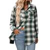 Women S Loose Fit Long Sleeve Plaid Casual Shirt