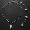Rhinestones Bridal Back Chain Necklace Long Drop for Women Bride Ladies Body Chain Wedding Dress Body Jewelry Accessory