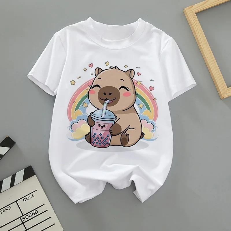 Summer Trendy and Fun Cartoon Clownfish Printed Short Sleeved T-shirt for Boys and Girls with Dopamine Style Parent-child Outfit