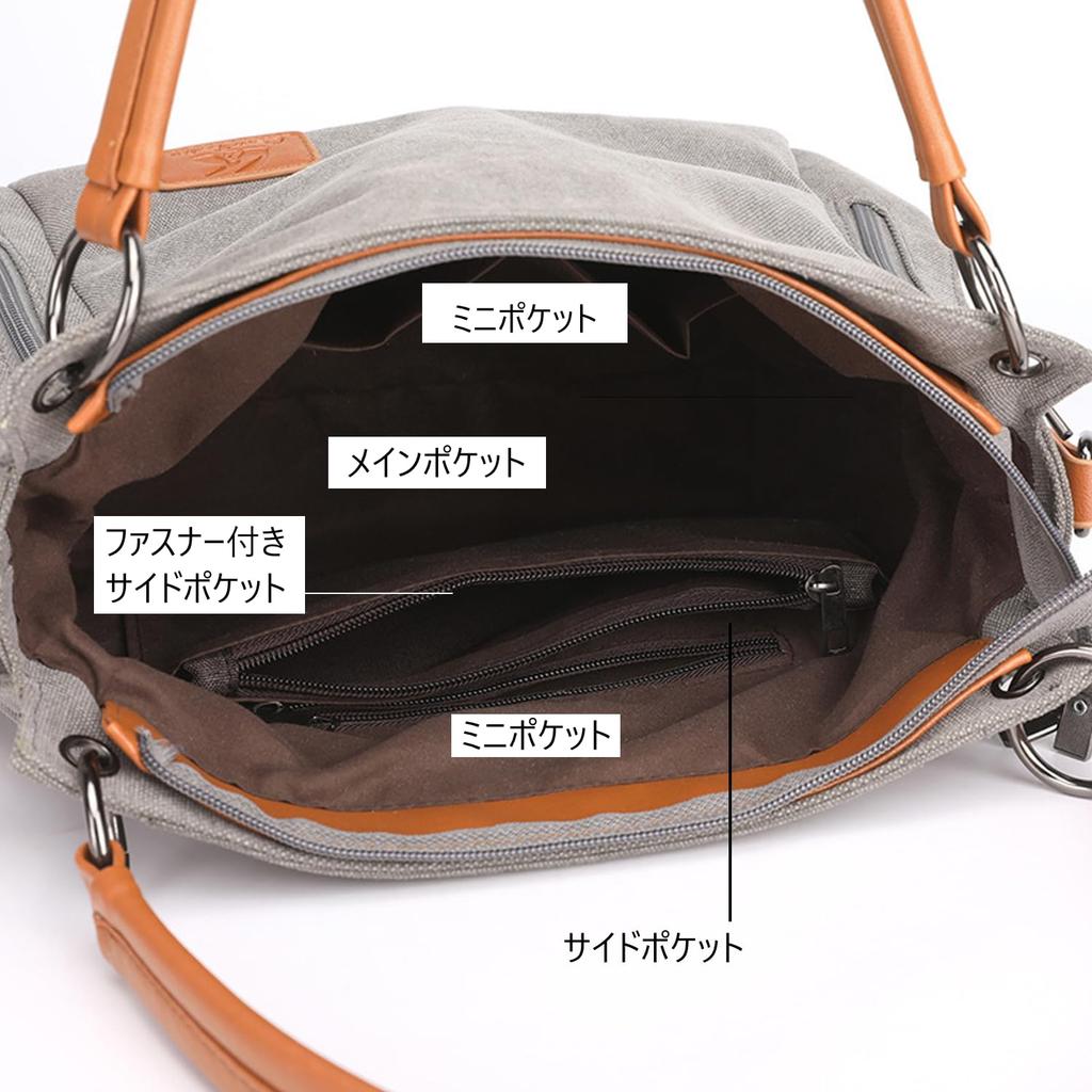 Welltude Canvas Tote Bag, Shoulder Bag, Crossbody Bag, for Commuting, School, and More, Solid Color, Unisex (Khaki)