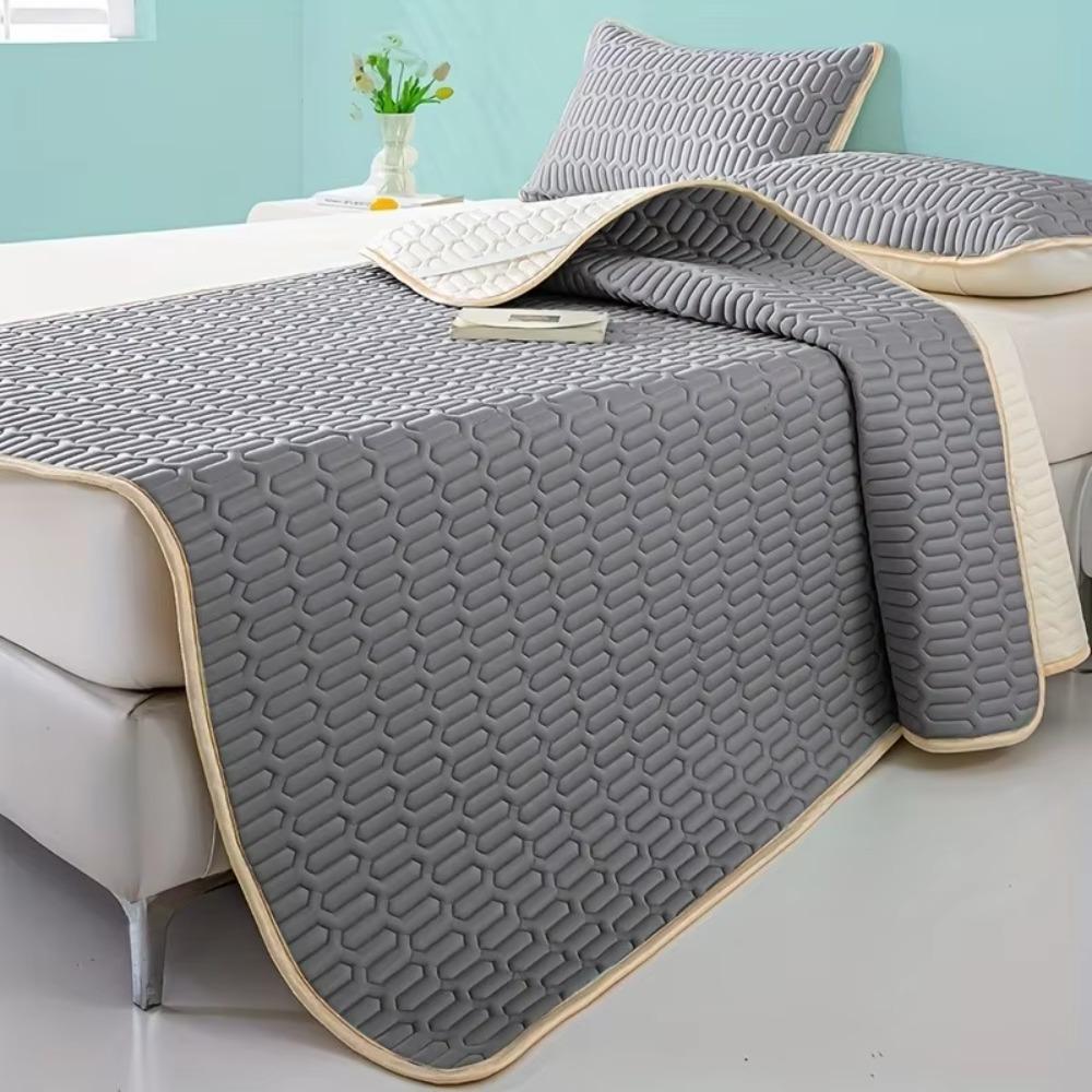 Quilted Cool Feeling Mattress Cover Anti-wrinkle Bedspread Simple Bed Sheet Cooling Pad  Bedroom