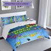 3pcs Custom Name Geometry Dash Set,Includes 1 Duvet Cover and 2 Pillowcases,All-season Bedroom Decor