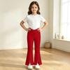 Kids' Yoga Pants with Pockets, High Waisted Color Stretch Casual Pants for Dance Running and Workout