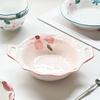 Kwiatowa Japońska Zastawa Stołowa Ceramiczna Miska Kolorowana Podszkliwniem Talerz Domowy Restauracyjny Wysokiej Wartości Miska z Dwoma Uchwytami Talerz Kapelusz Słomkowy