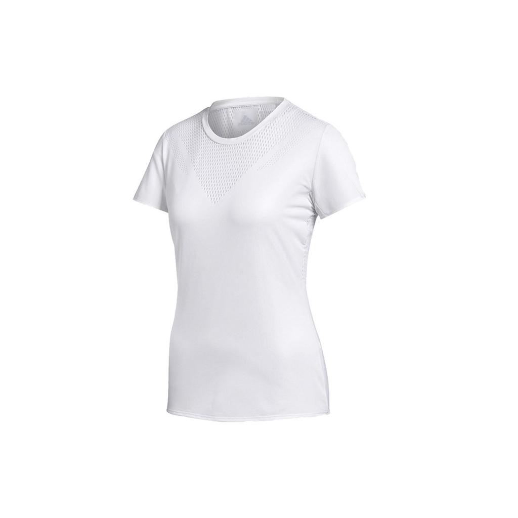 Adidas Mesh Hollow-Out Casual Sports Short Sleeve T-Shirt Women Tops White BR9837