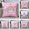 Cute E-Esther Bunny Pink Pillow Case Plush Fabric Soft Double Sided Print Sofa Cushion Cover Throw Pillow Covers