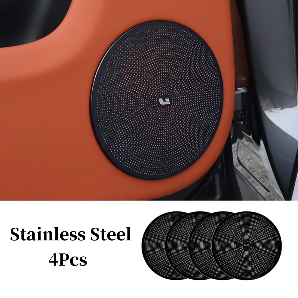 For Li LiXiang L9 2022 2023 Car Four Door Audio Speaker Loudspeaker Ring Trim Cover Decoration Sticker Interior Accessories 4Pcs