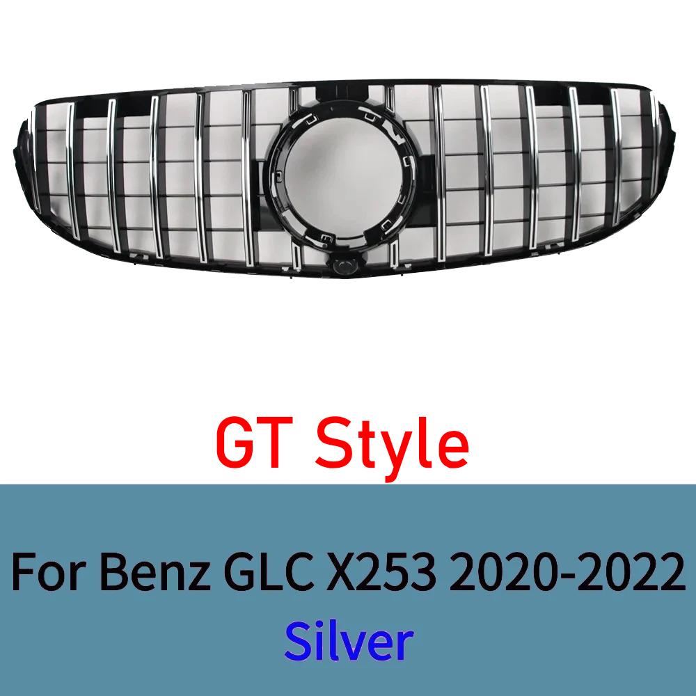 For Mercedes GLC X253 2020-2025 Front Bumper Grille Black Diamond Mesh Grill Panel Accessories GLC200 GLC220 GLC300 AMG Style